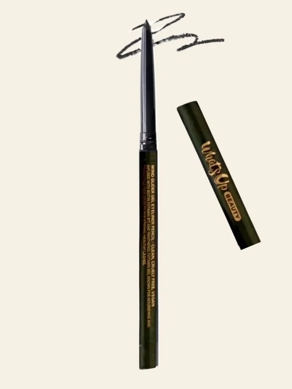 Whats Up Beauty Wind Glider Gel Eyeliner 01 Black Retractable Vegan Longwear